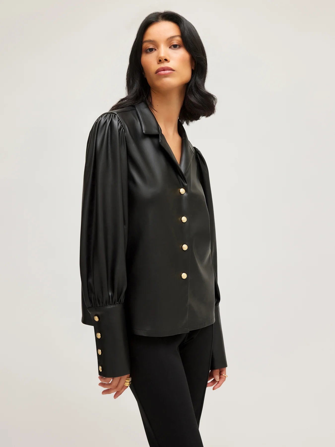 FAUX LEATHER SHIRT