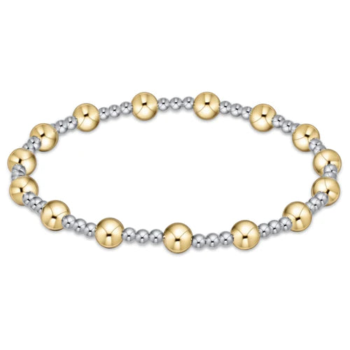 Classic Sincerity Pattern 5mm bead bracelet - mixed metal eNewton