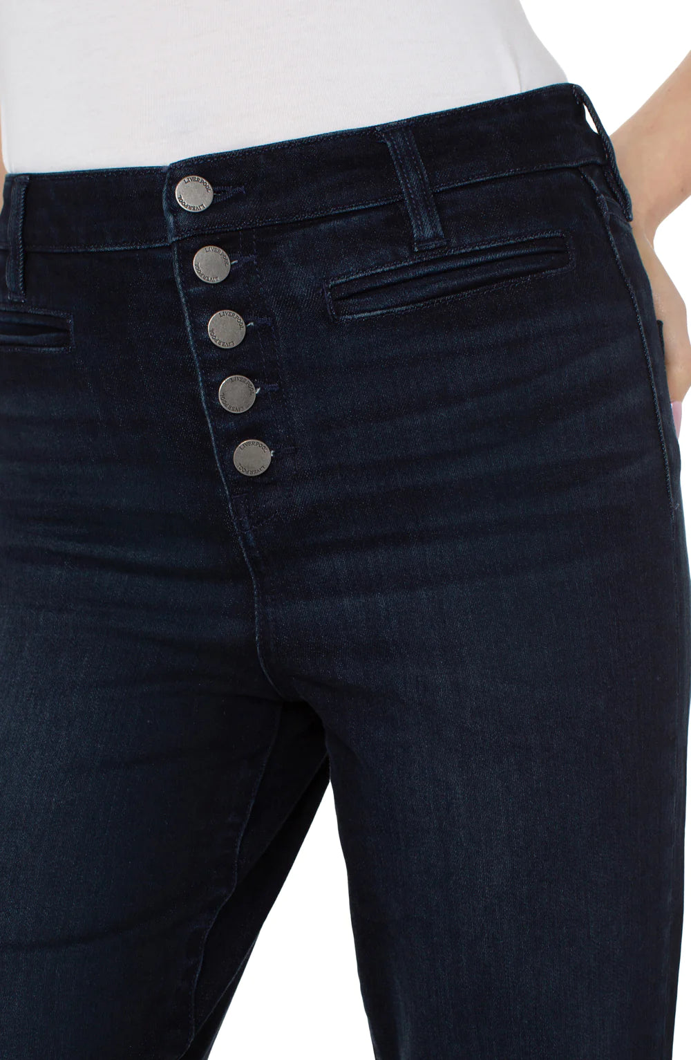 KENNEDY CROP HI-RISE WITH EXPOSED BUTTON FLY