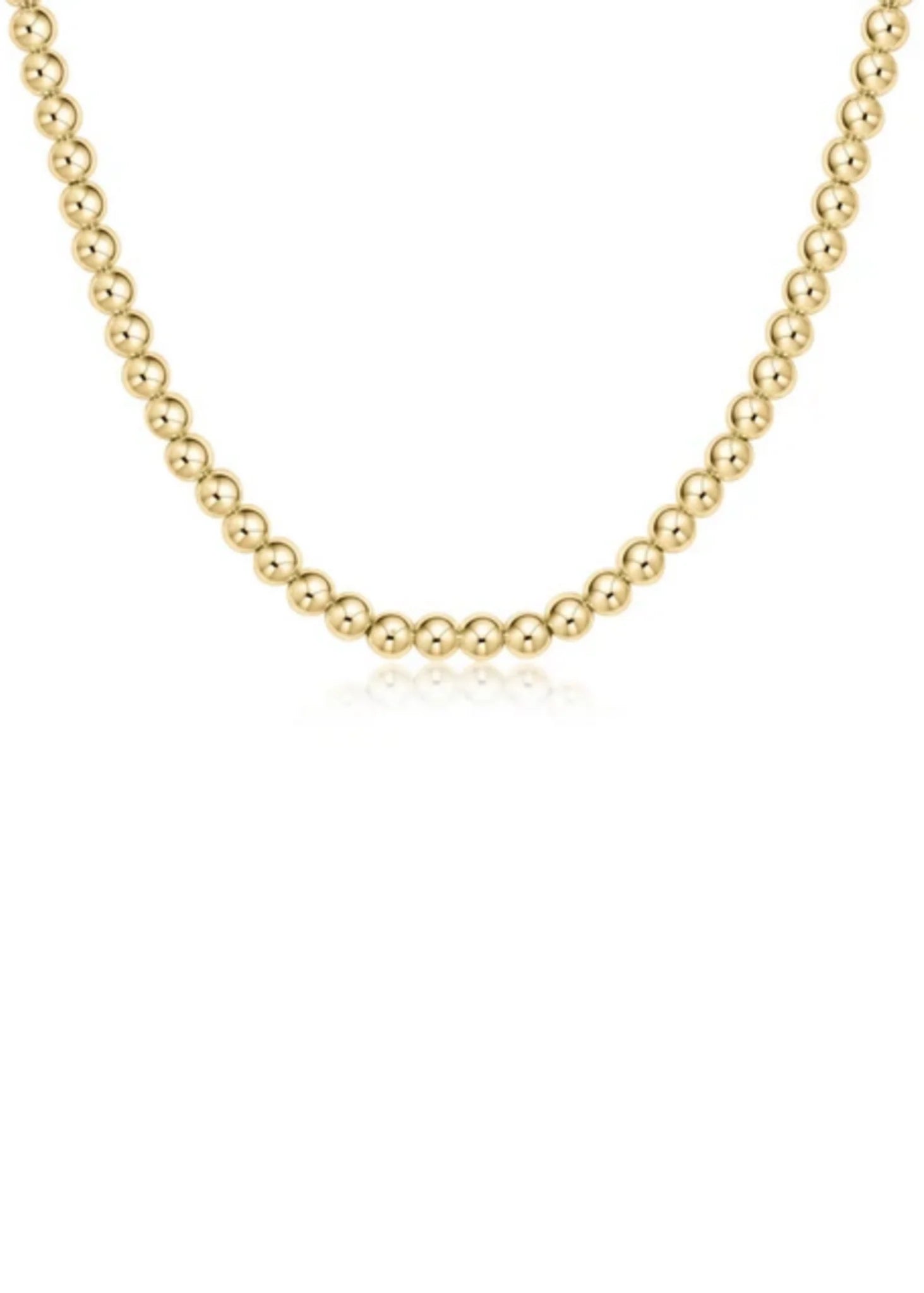 15" Choker Classic Gold 5mm Bead Necklace