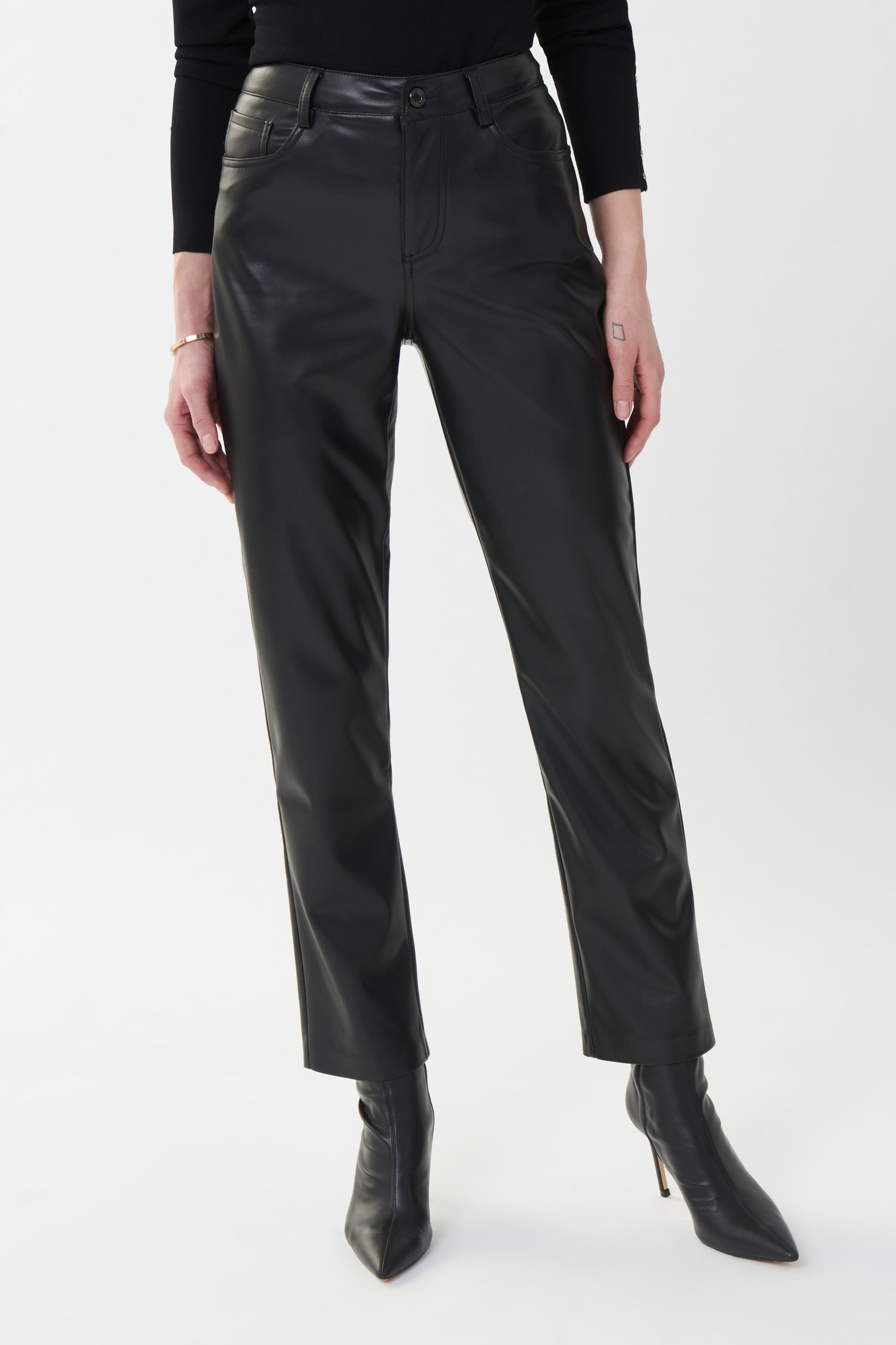 Joseph Ribkoff Style 223921 Black Faux Leather Pants
