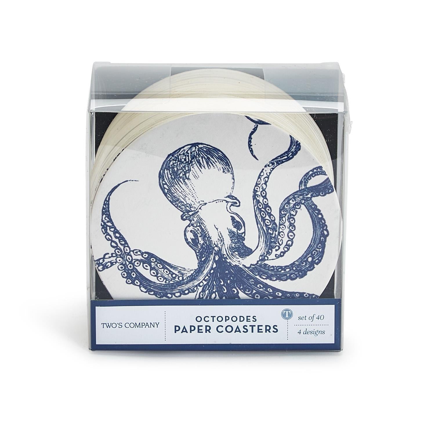 Octopi Set of 40 Heavyweight Paper Coasters in Gift Box