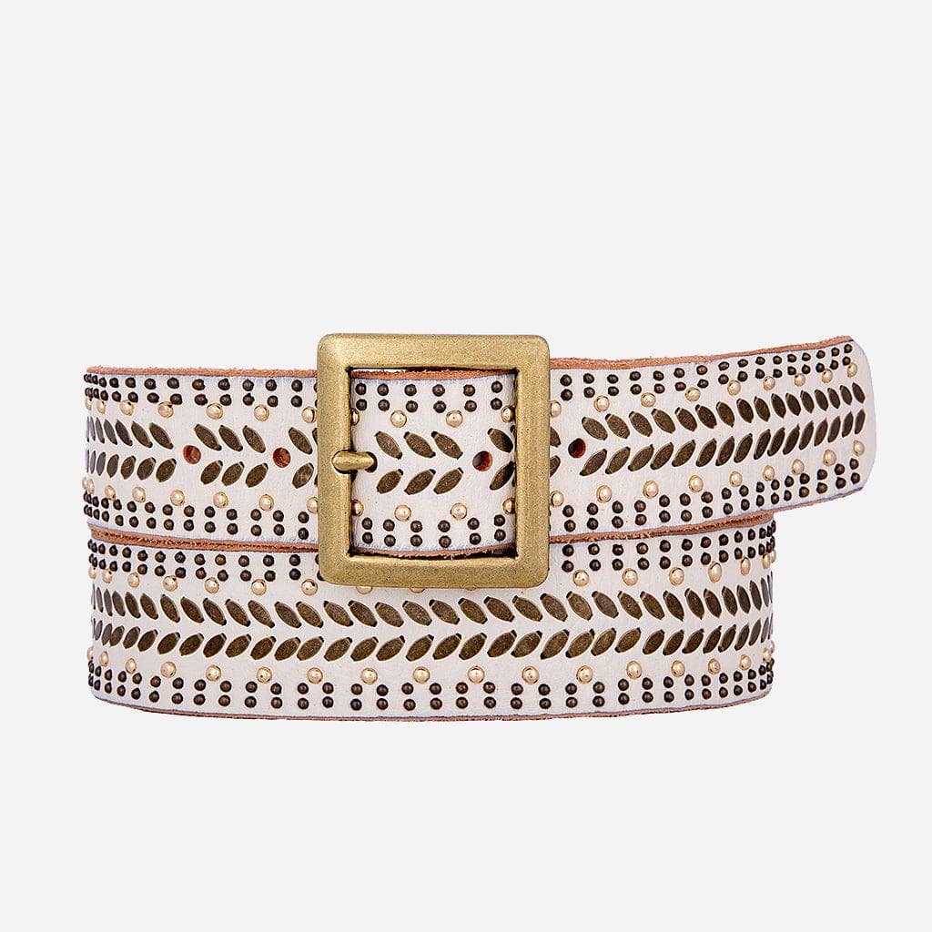 Ezra | Studded Leather Belt with Square Buckle