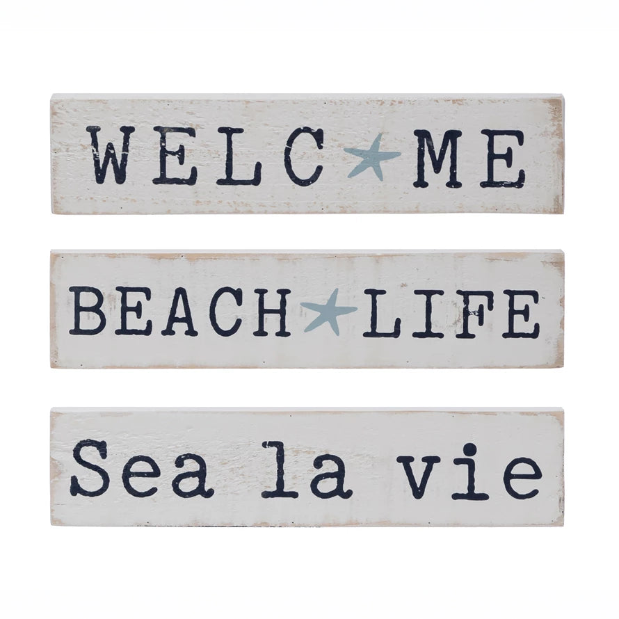 Beach Life Block Décor with Saying
